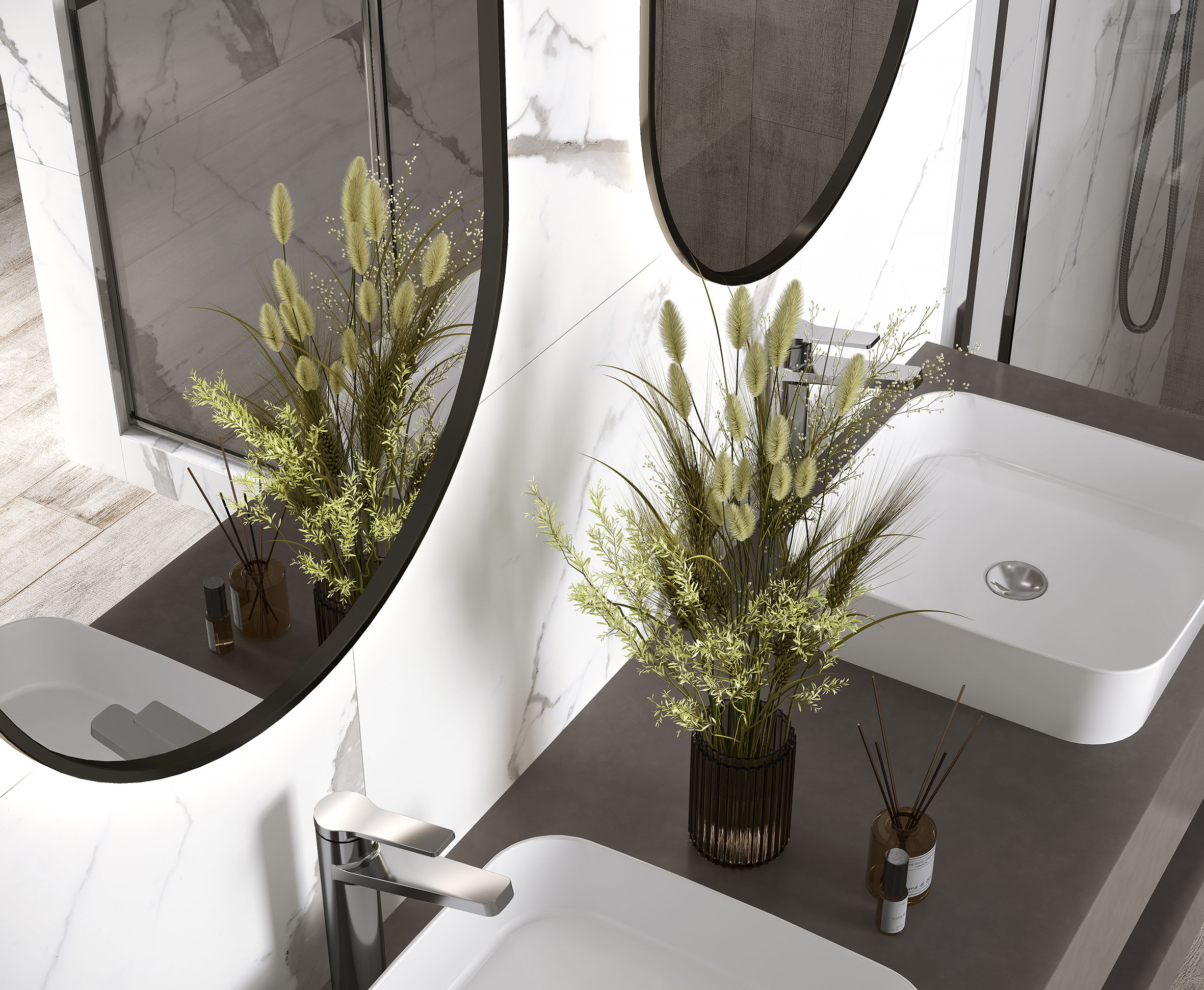 Venatino grey керамогранит белый сатинированный карвинг 60x120