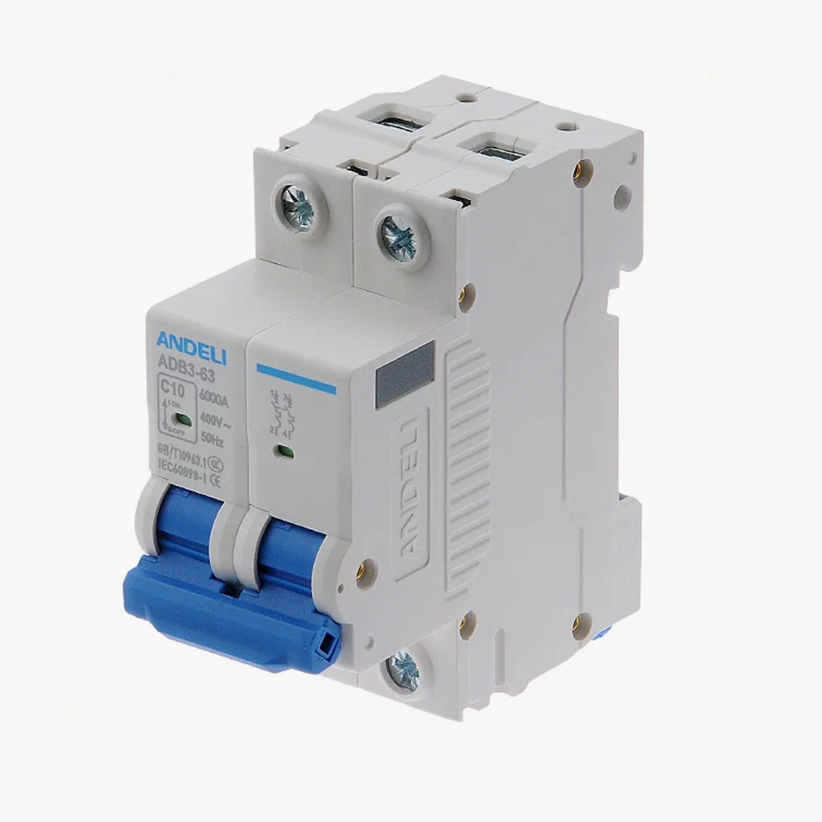 Выключатель автомат. adb3-63 2p 10a 6ka тип c (1/6/90) "andeli"