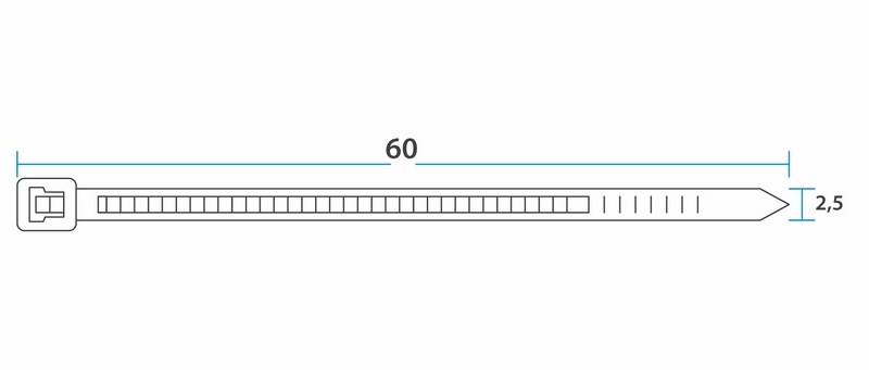 Хомуты нейлон 2,5 х 60 мм (набор 100 шт.), белые (1/10/500) "rexant"  07-0060