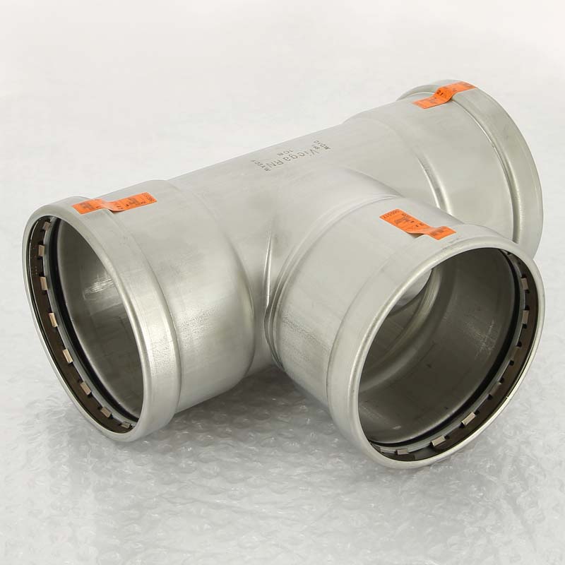 Тройник пресс 108 нержавеющая сталь Sanpress Inox VIEGA