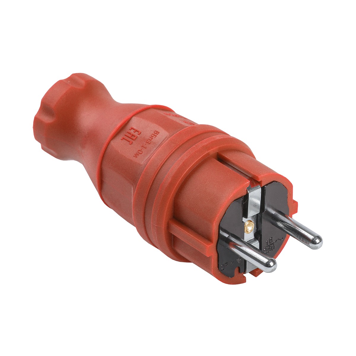 Вилка прямая с заземл. "омега" вбп3-1-0м, ip44, красная (1/30/180) "iek"