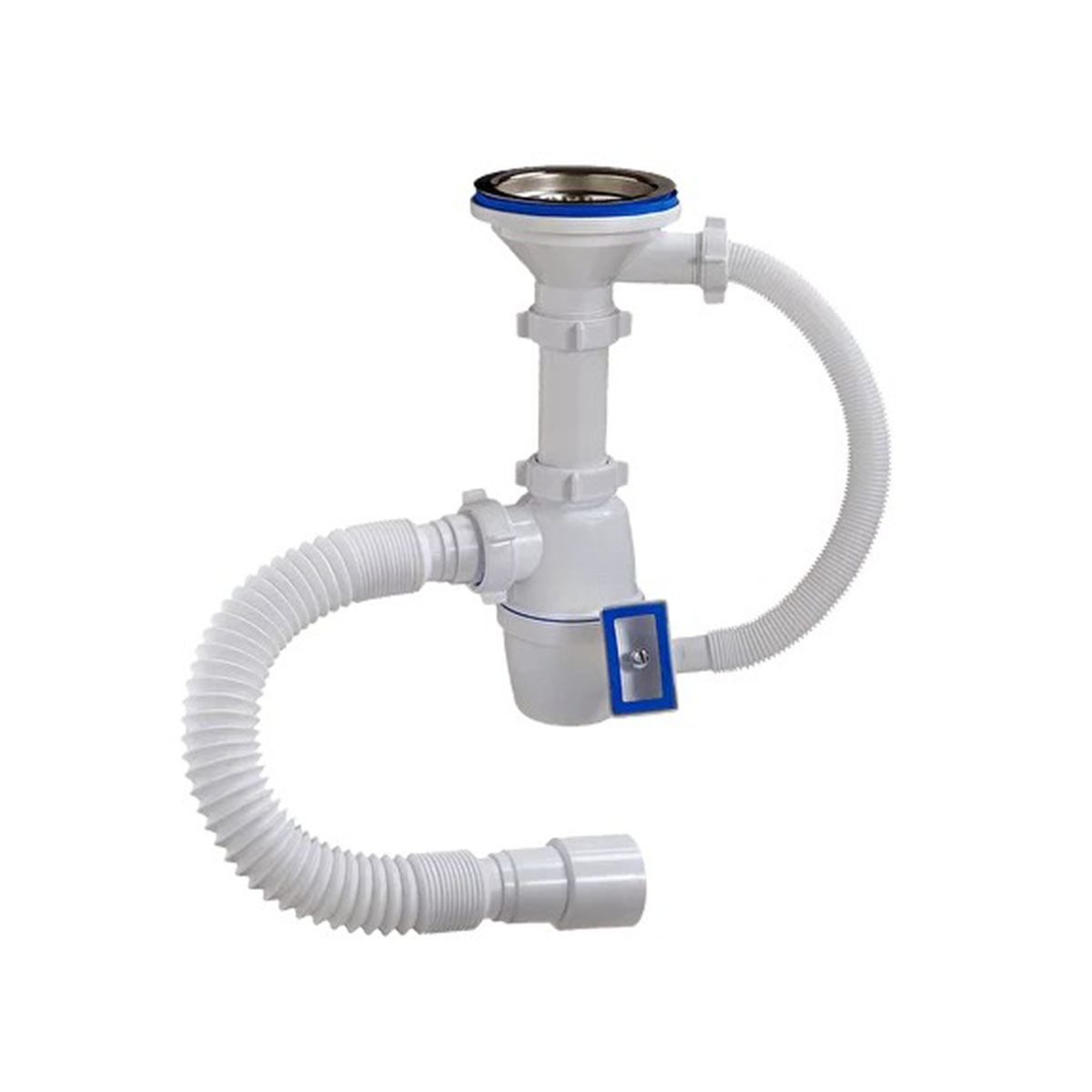 Сифон 3 1/2" х 40 мм с переливом и гофротрубой (1/22) "orio" а-40079