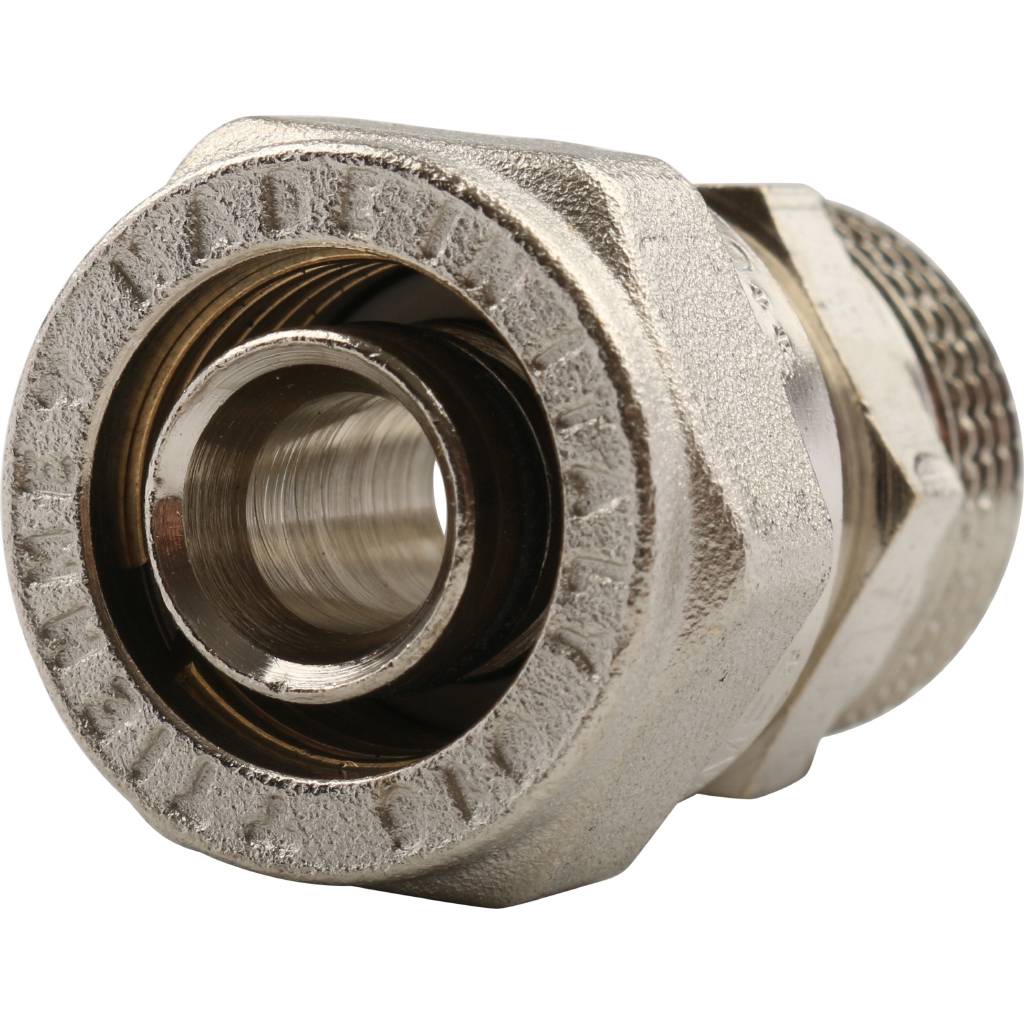 Обжимная муфта НР 16 х 1/2" TIEMME для металлопластиковых труб