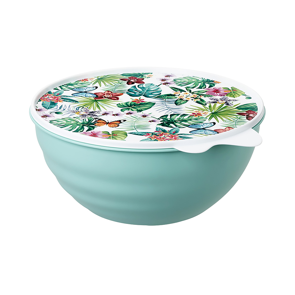 Миска с крышкой "wave" 2,8 л с декором (1/6) "бытпласт"