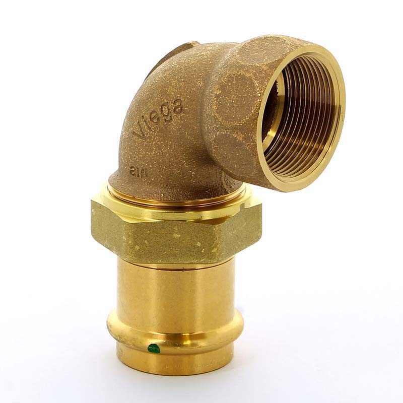 Угол пресс-В 42х1'1/2 с разъемным соединением и плоской прокладкой Sanpress VIEGA