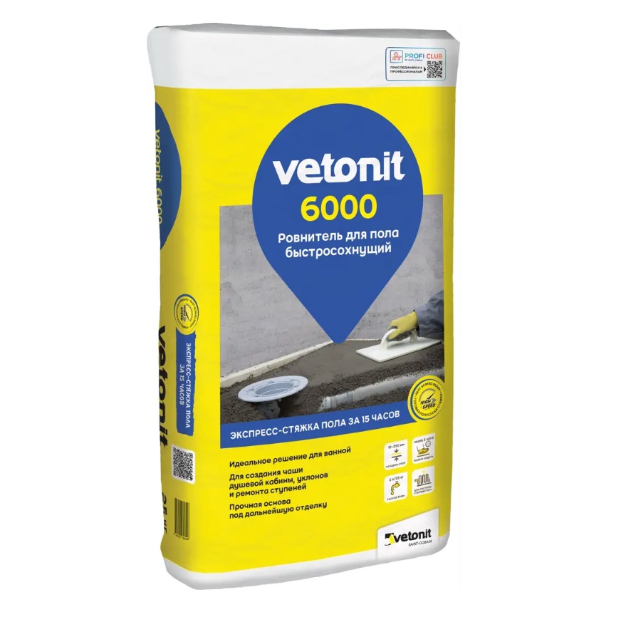 Стяжка для пола Weber Vetonit (Ветонит) 6000 25 кг