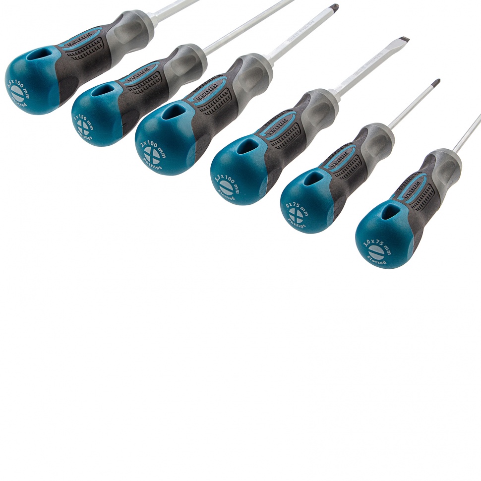 Набор отверток 6 шт, S2, трехкомпонентная рукоятка Gross (12164)