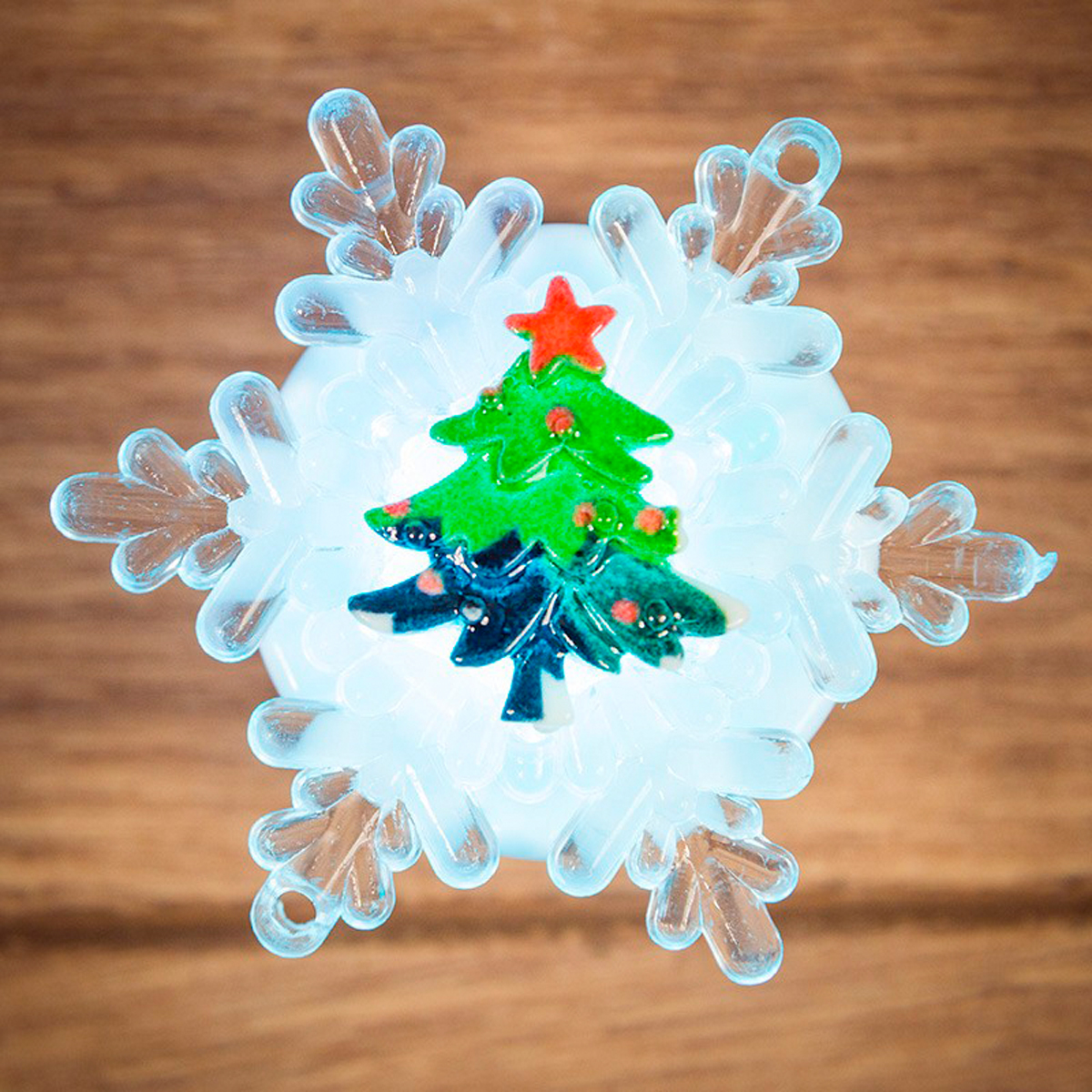 Фигурка светодиод. "елочка на снежинке" 5,5 см, разноцв. (1/960) "neon-night" 501-037