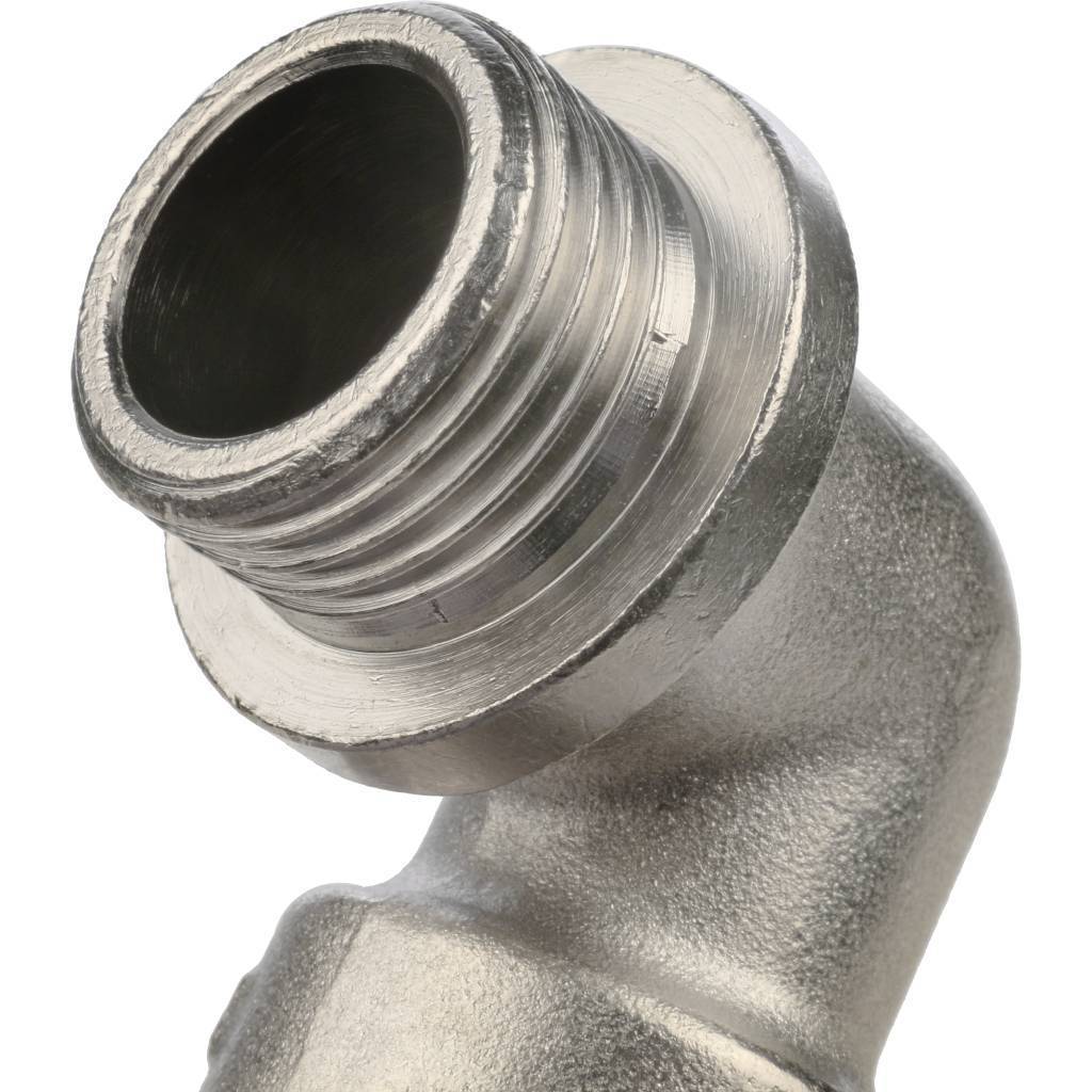 Угол резьбовой ВН с упором 1/2" никель STOUT