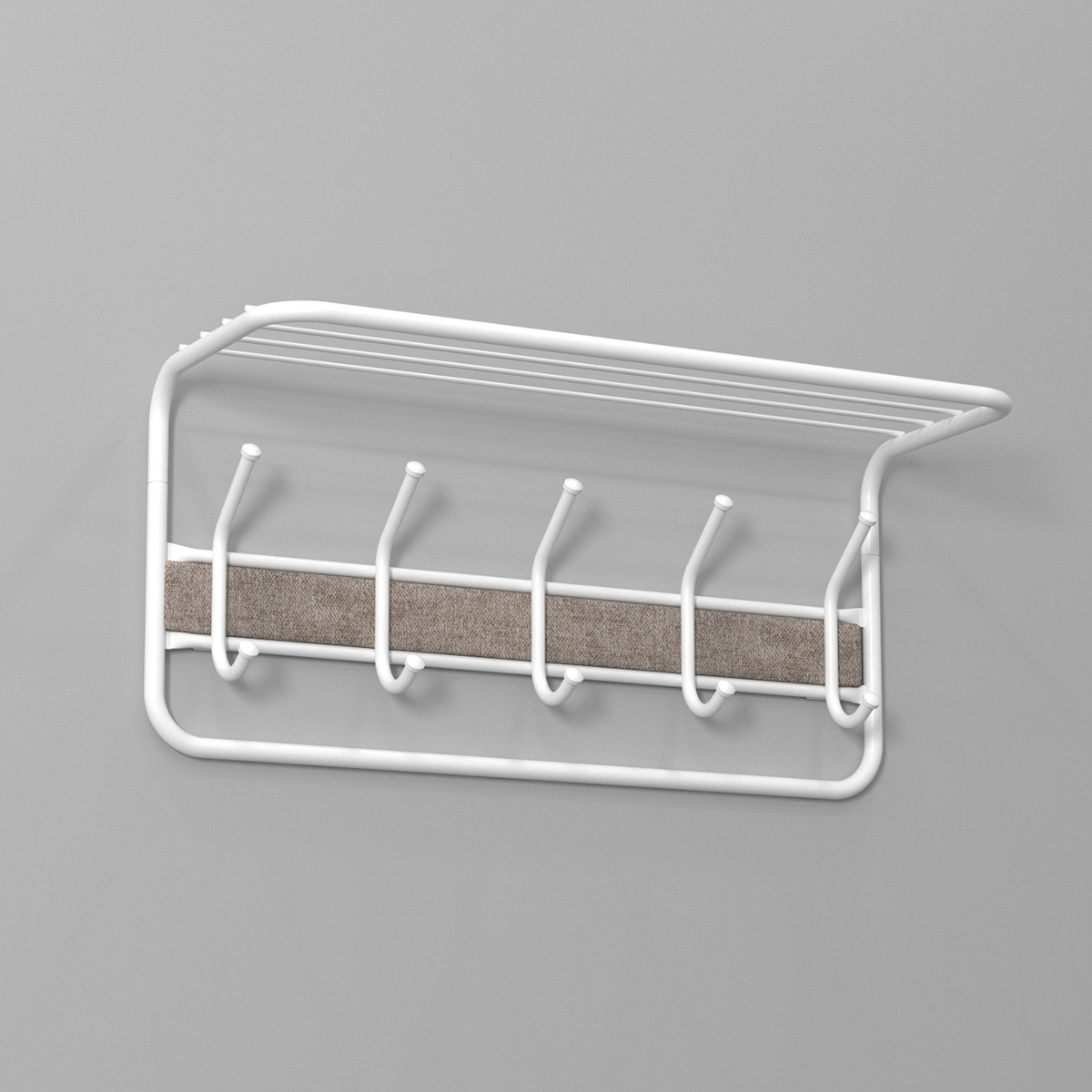 Вешалка настенная с полкой "уют 21" (5 крючков) 600*220*265 мм белый (1) вспу21 б