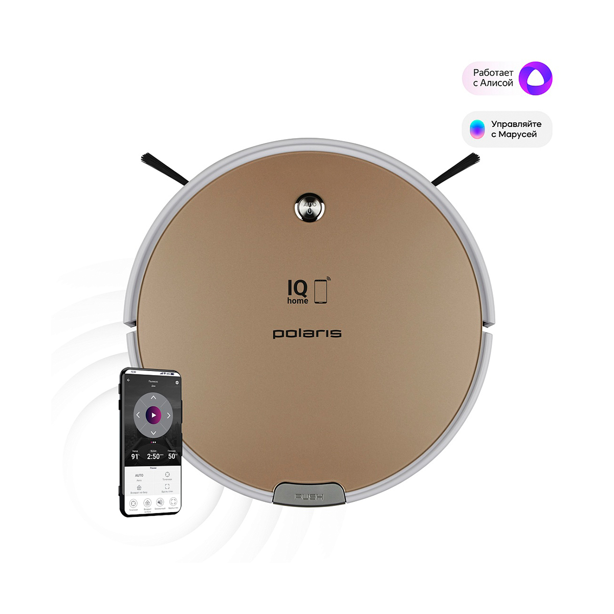 Робот-пылесос pvcr 0735 wi-fi iq home aqua (1/2) "polaris"