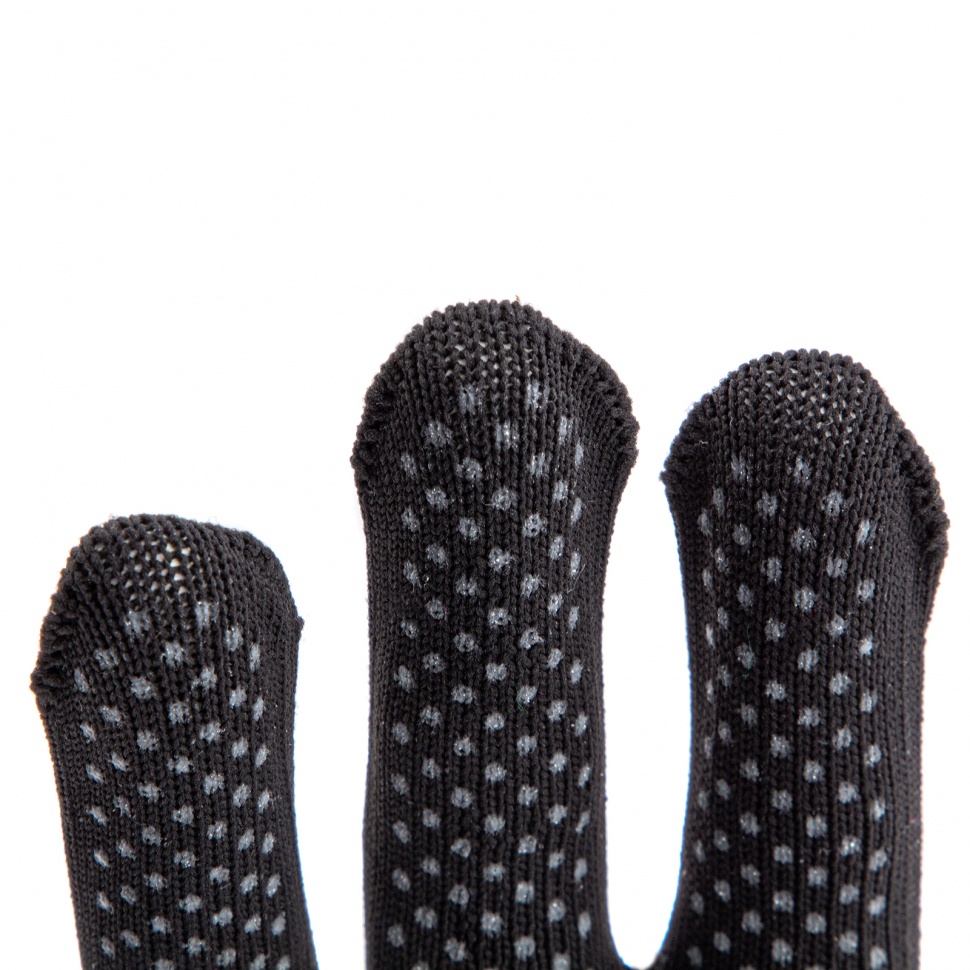 Перчатки Нейлон, ПВХ точка, 13 класс, черные, XL (67848)