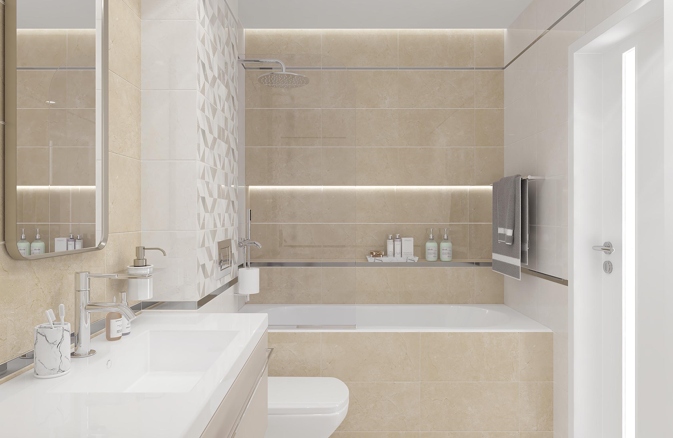 Slim бежевый 25x50