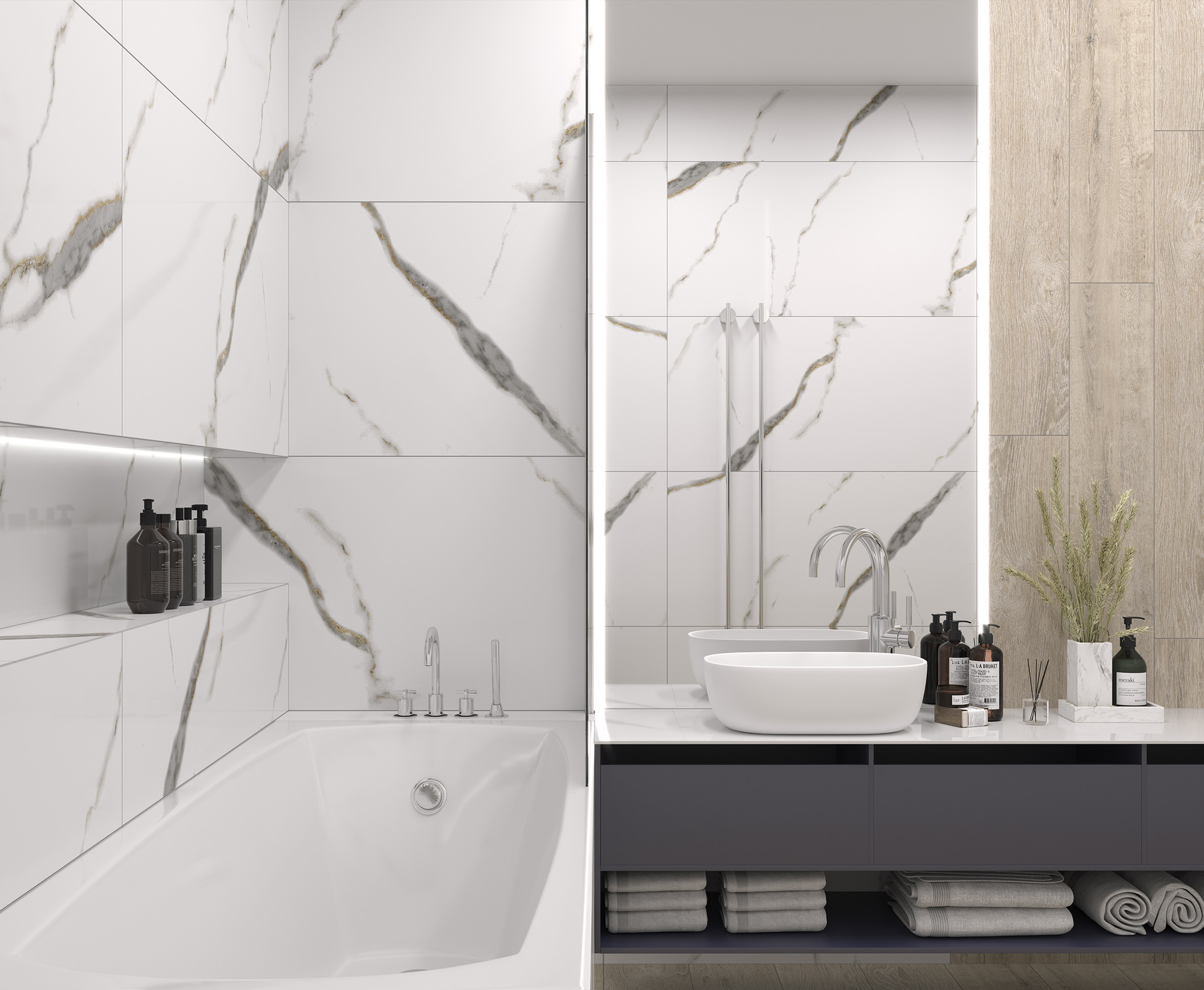 Golden white statuario керамогранит полированный 60x120
