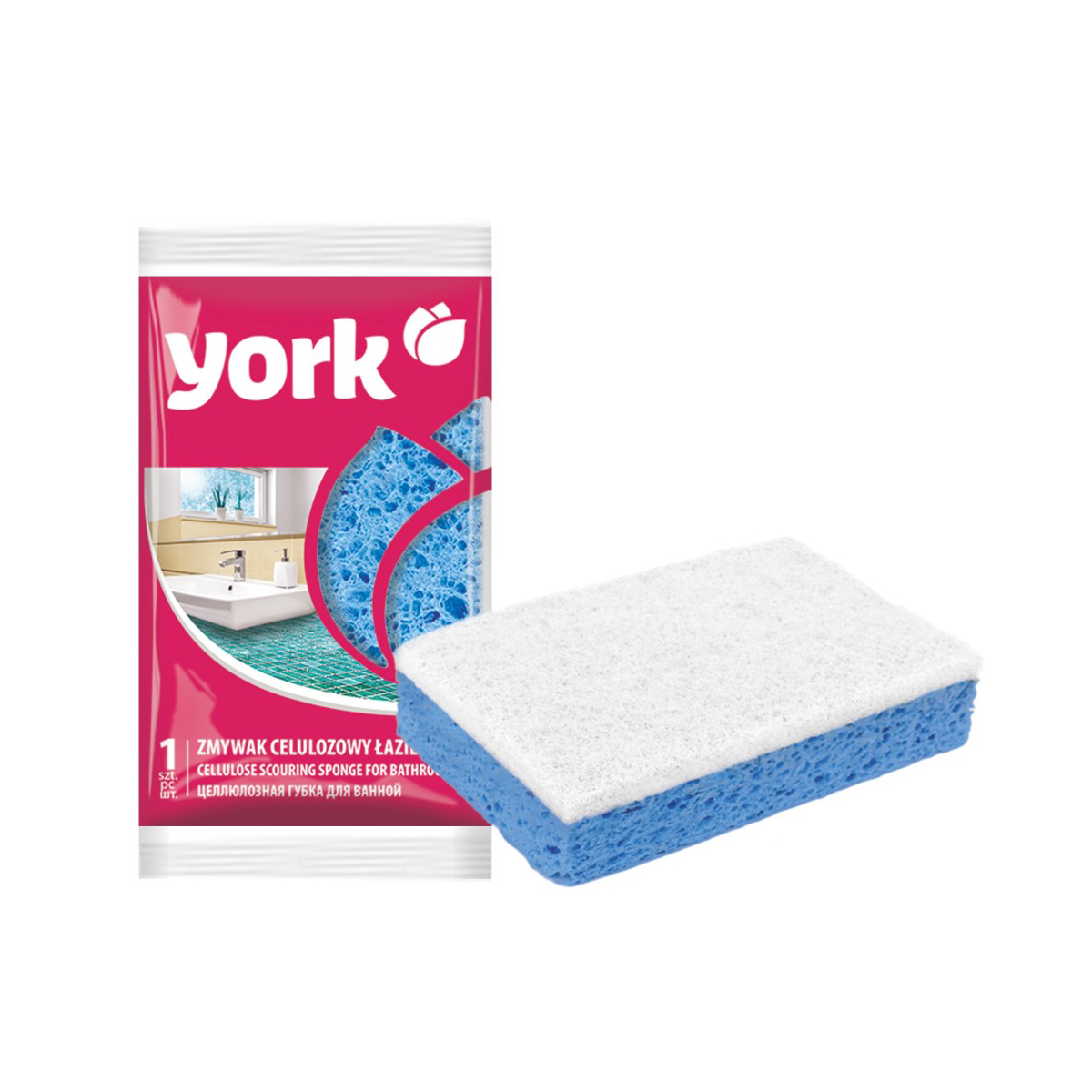 Губка для мытья ванной (целлюлоза) (1/36) "york"