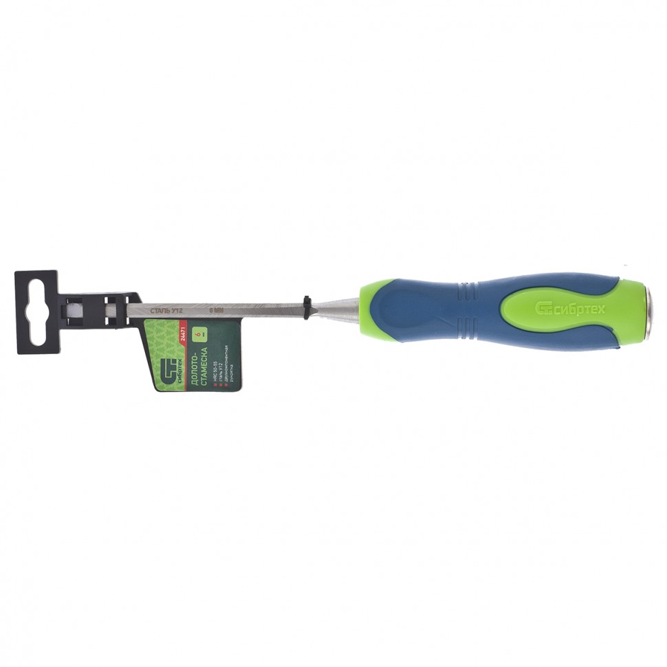Долото-стамеска, 6 мм, двухкомпонентная рукоятка Сибртех (24471)