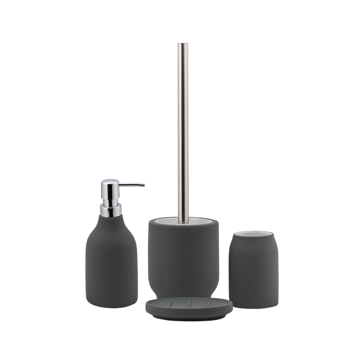 Мыльница "unna" керамика/резина (темно-серый) (1/12) "swensa" swtc-1204dgy-04