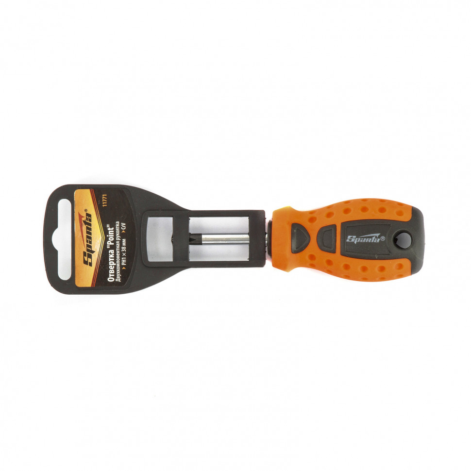 Отвертка "Point", PH1 х 38 мм, CrV, двухкомпонентная рукоятка Sparta (11771)