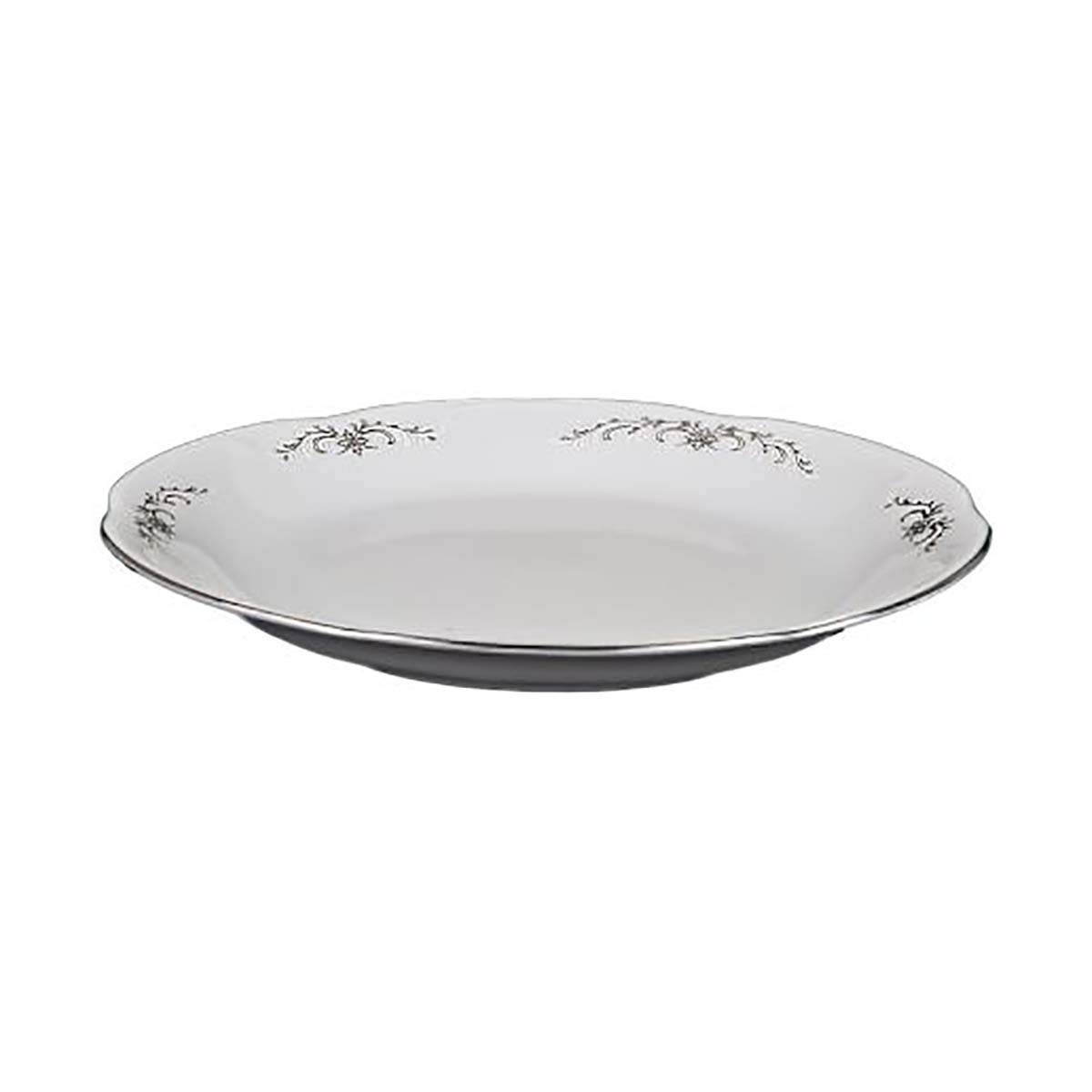 Тарелка обеденная "kamelia" серый орнамент 24 см (1/6/36) "cmielow" ok01190-omaz2303