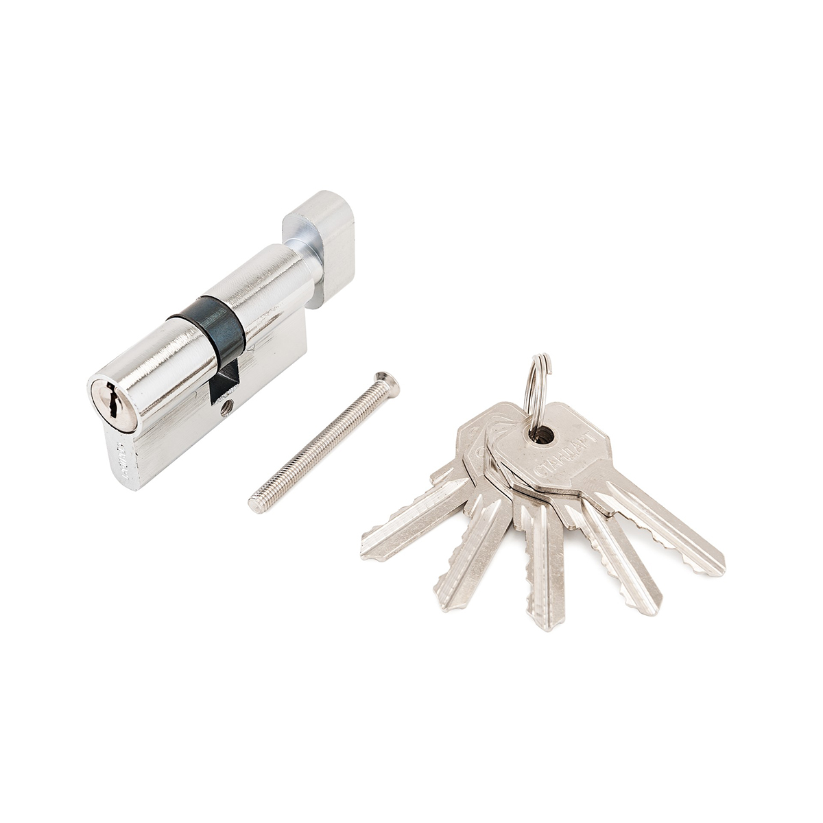 Цилиндров. механизм z.i.70в-5k cp (ключ/вертушка) хром (1/12/120) "стандарт"