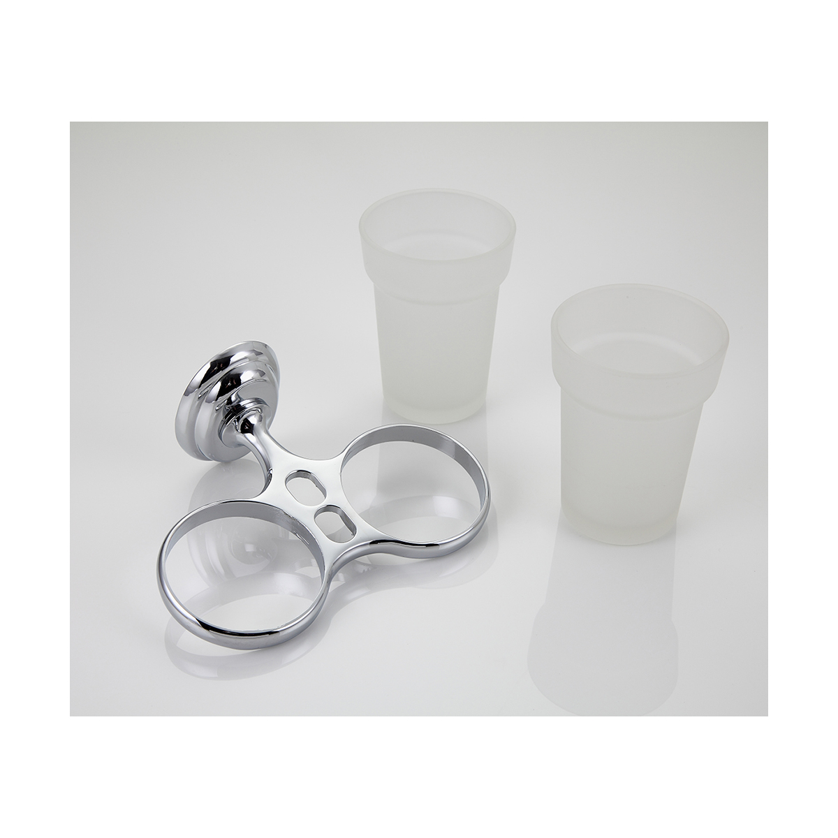 Стаканы для ванной комнаты 2 шт. с держателем f1508, хром (1/20) "frap"