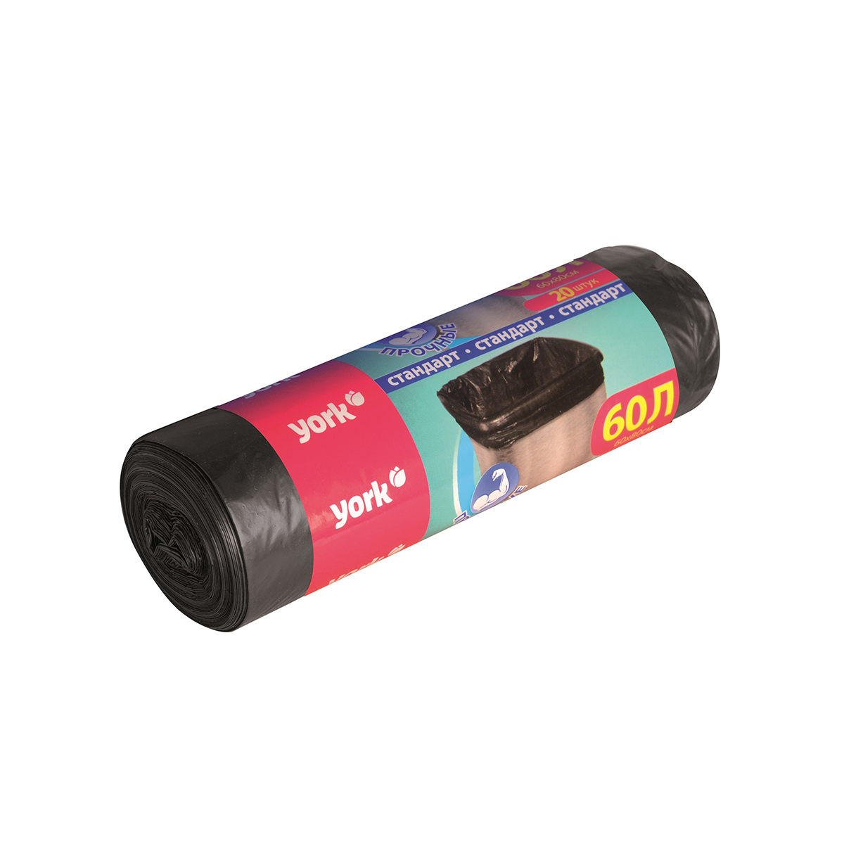 Мешки для мусора прочные 60 л рулон 20 шт. (1/50) "york"