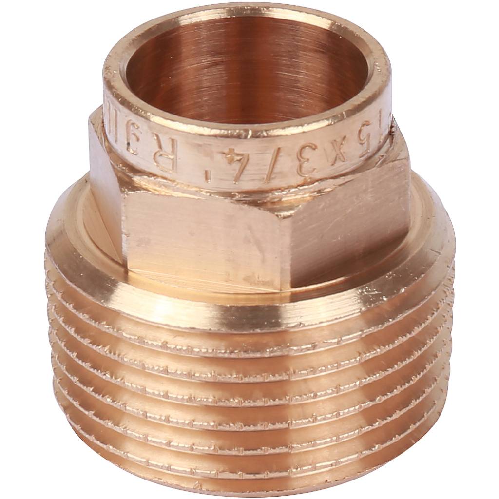 Муфта 15х3/4" переходная (НР) под пайку с наружной резьбой SANHA бронзовая 142431534