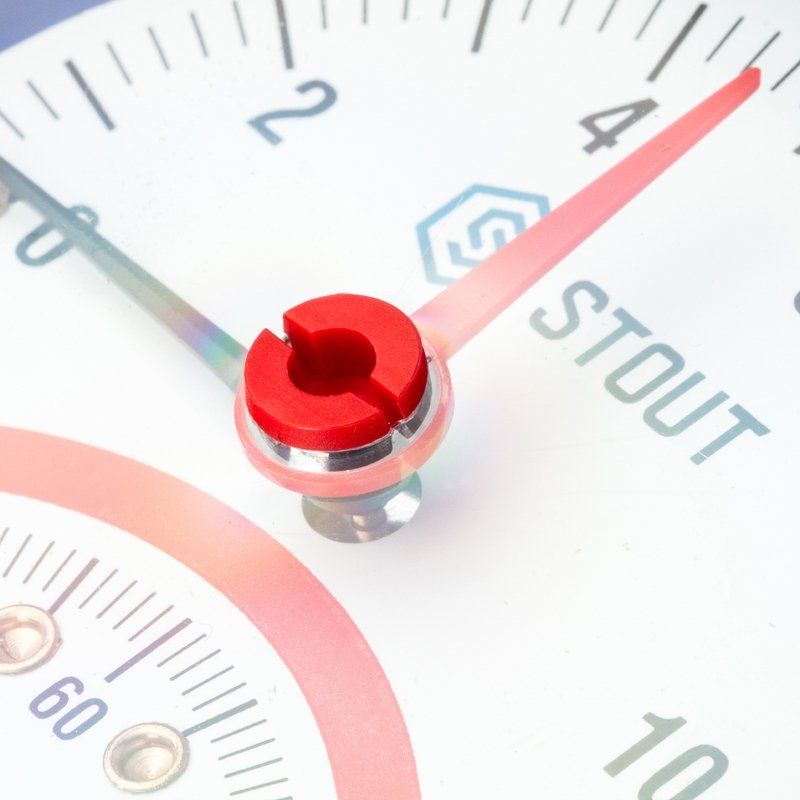 Термоманометр радиальный d=80 мм, до 120'С, до 10 бар STOUT SIM-0006