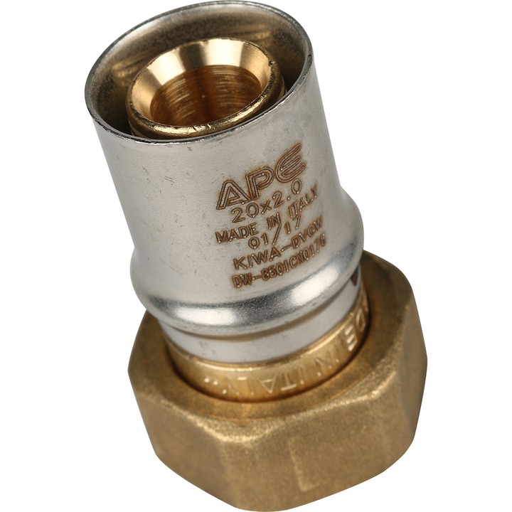 Муфта с накидной гайкой 20 х 3/4" (ВР) под пресс STOUT для МП труб