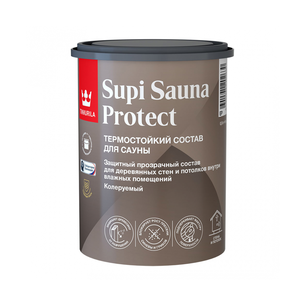 Супи сауна протект ep  0,9 л (1/6) защитный состав для саун п/матов. "тиккурила"