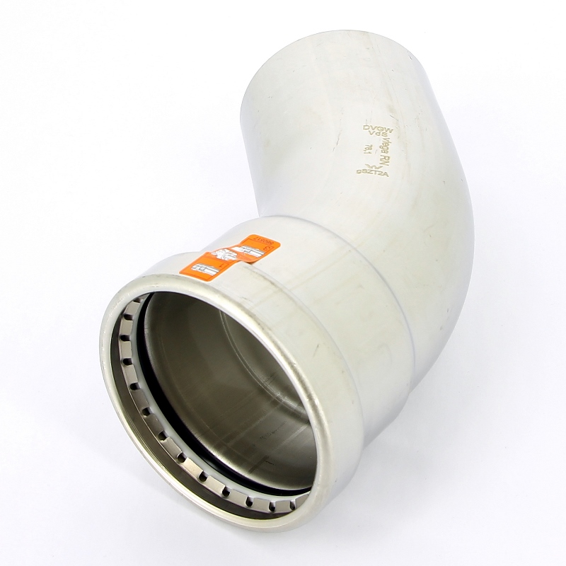 Угол-вставка пресс 45°76.1 нержавеющая сталь Sanpress Inox VIEGA