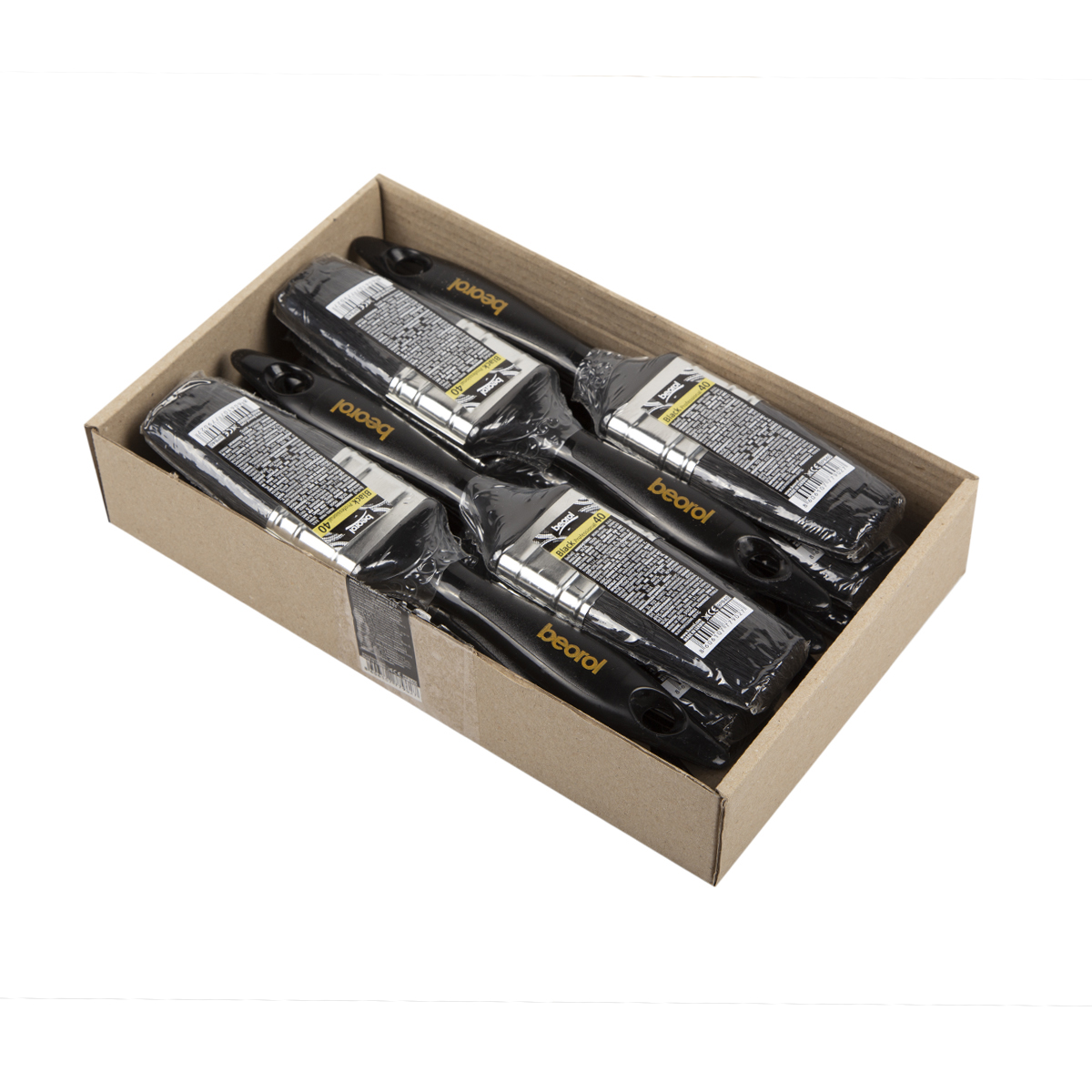 Кисть плоская "black professional"  40 х 15 мм (12/672)  "beorol"