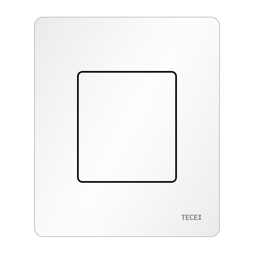 Металлическая панель смыва TECEsolid белая матовая, для инсталляции писсуара, 124 x 104 x 6 мм