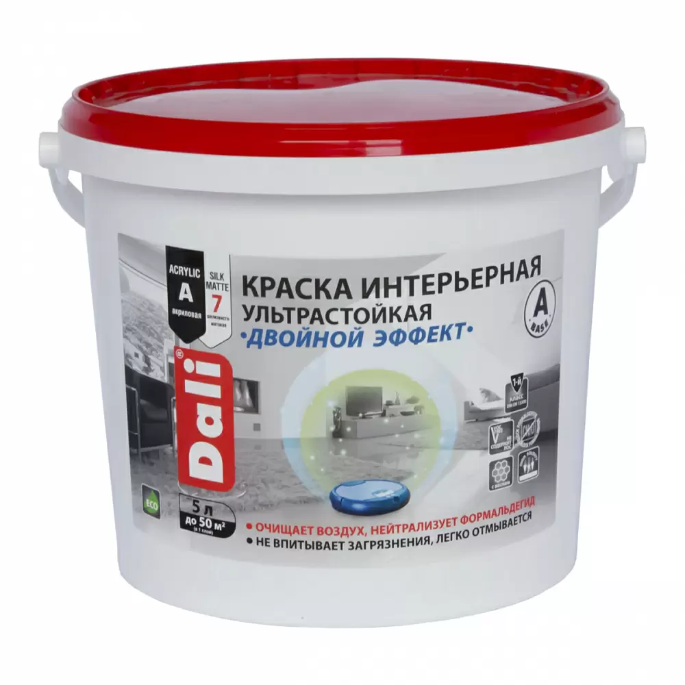 Dali краска ультрастойкая Двойной эффект интерьерная износостойкая База С (5л)