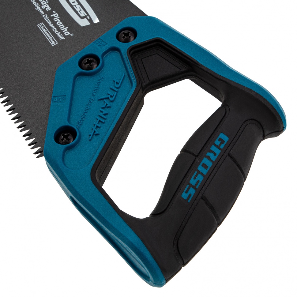 Ножовка по дереву "PIRANHA", 400 мм, 7 TPI, 3D-зуб, тефлоновое покрытие полотна, двухкомпонентная рукоятка Gross (24113)