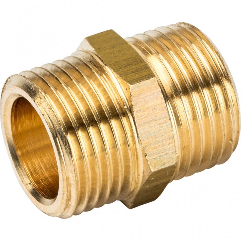 Ниппель НР 3/8" латунь STOUT