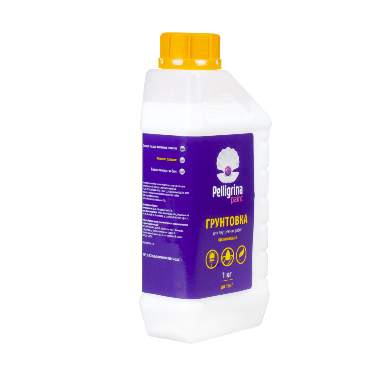 Грунтовка проник. для внутр. работ  1 кг (6) "pelligrina paint"