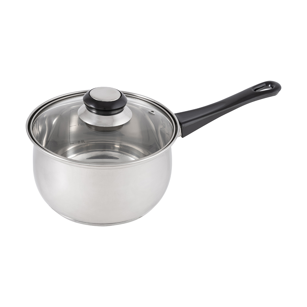 Ковш нержав. 1,9 л стекл. крышка (1/8) "mallony"