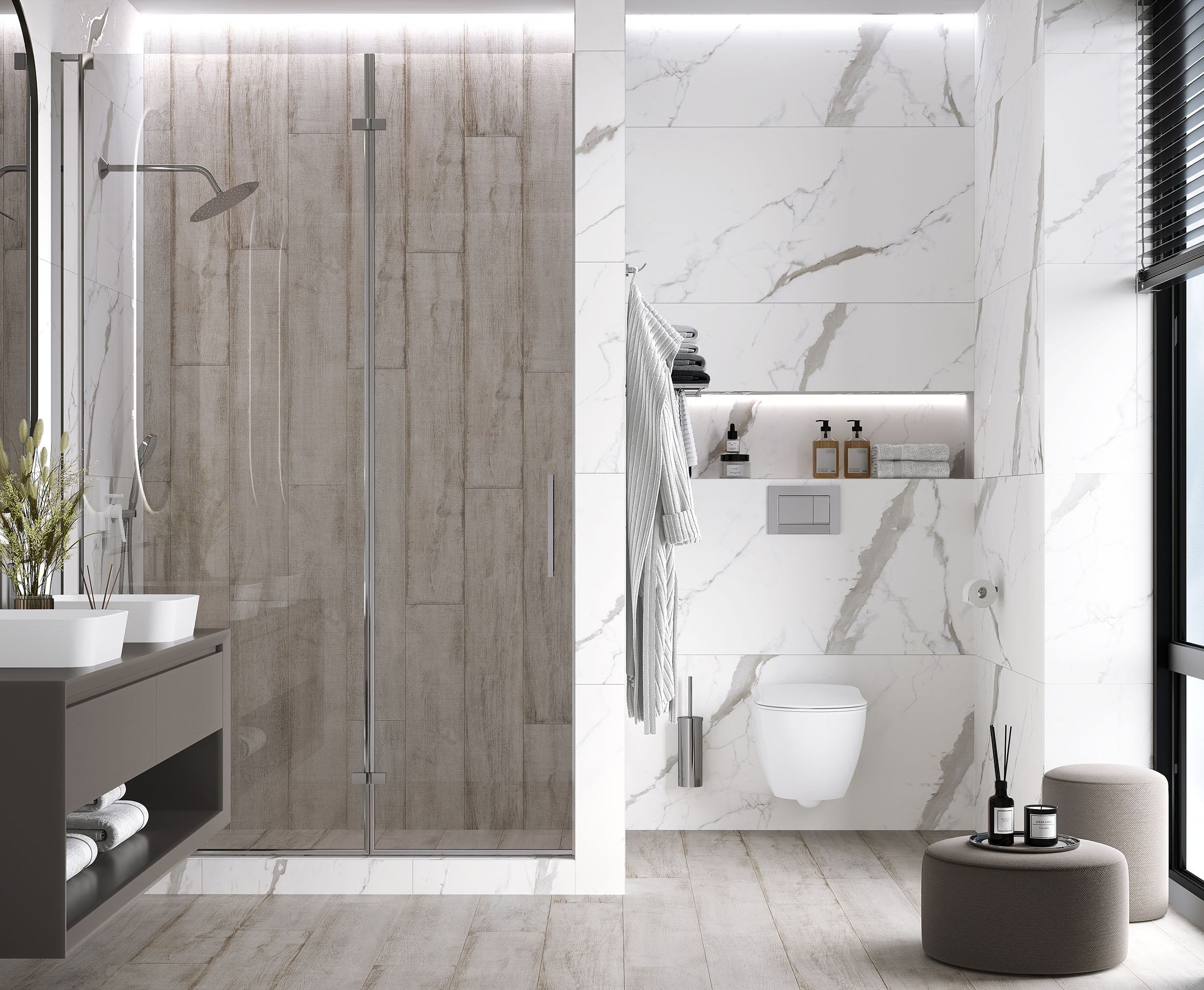 Venatino grey керамогранит белый сатинированный карвинг 60x120