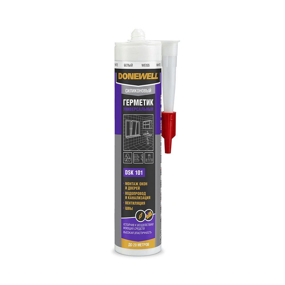 Герметик "donewell" силикон. универсал. белый 260 мл  dsk-101 (12)