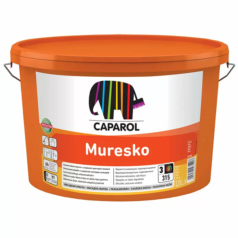 CAPAROL MURESKO краска фасадная на основе силиконовой смолы SilaCryl, матовая,база3 Польша (2,35л)