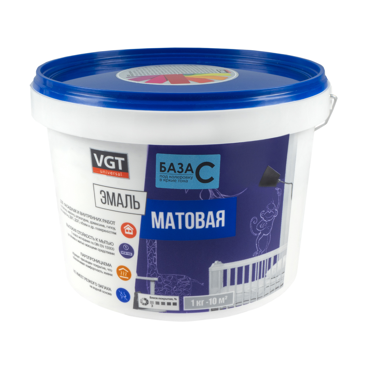 Эмаль вд-ак-1179  универсал.  матов. база с  2,5 кг (4) "вгт"