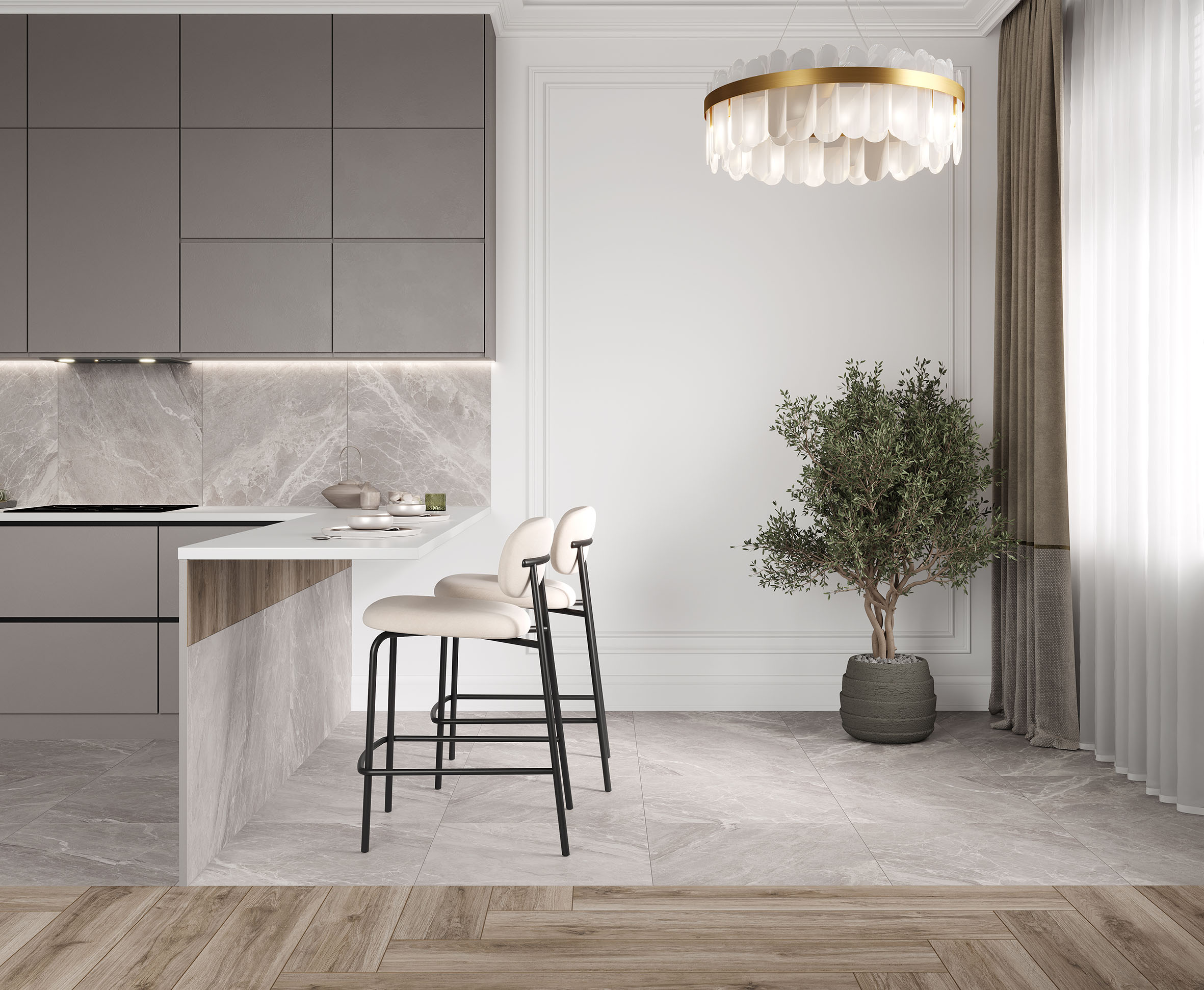 Crystal grey керамогранит серый сатинированный 60x120