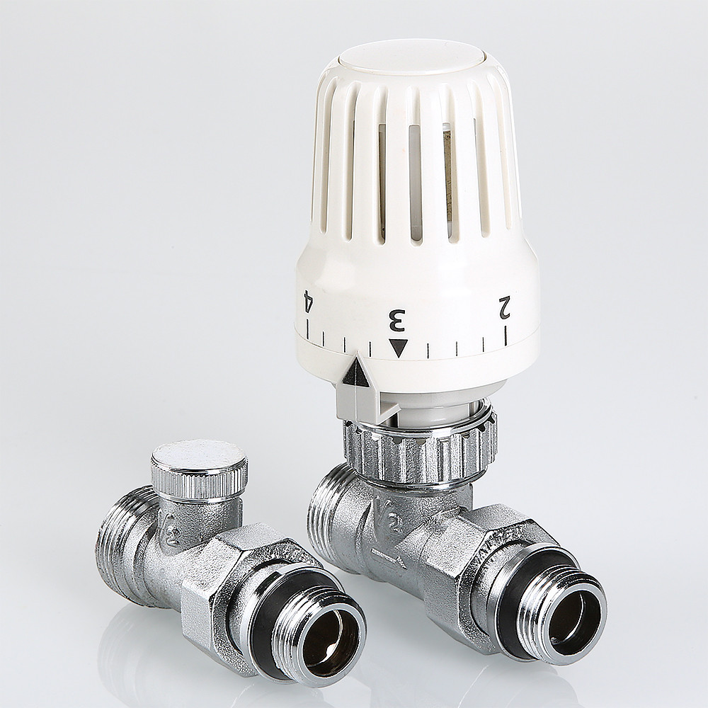 Комплект терморегулирующего оборудования ВН 1/2" x 3/4"ЕК для радиатора прямой VALTEC