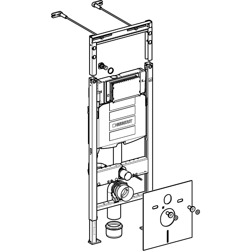 Модуль Geberit Duofix для подвесного унитаза, 112 см, бачок Sigma 12 см, звукоизоляция