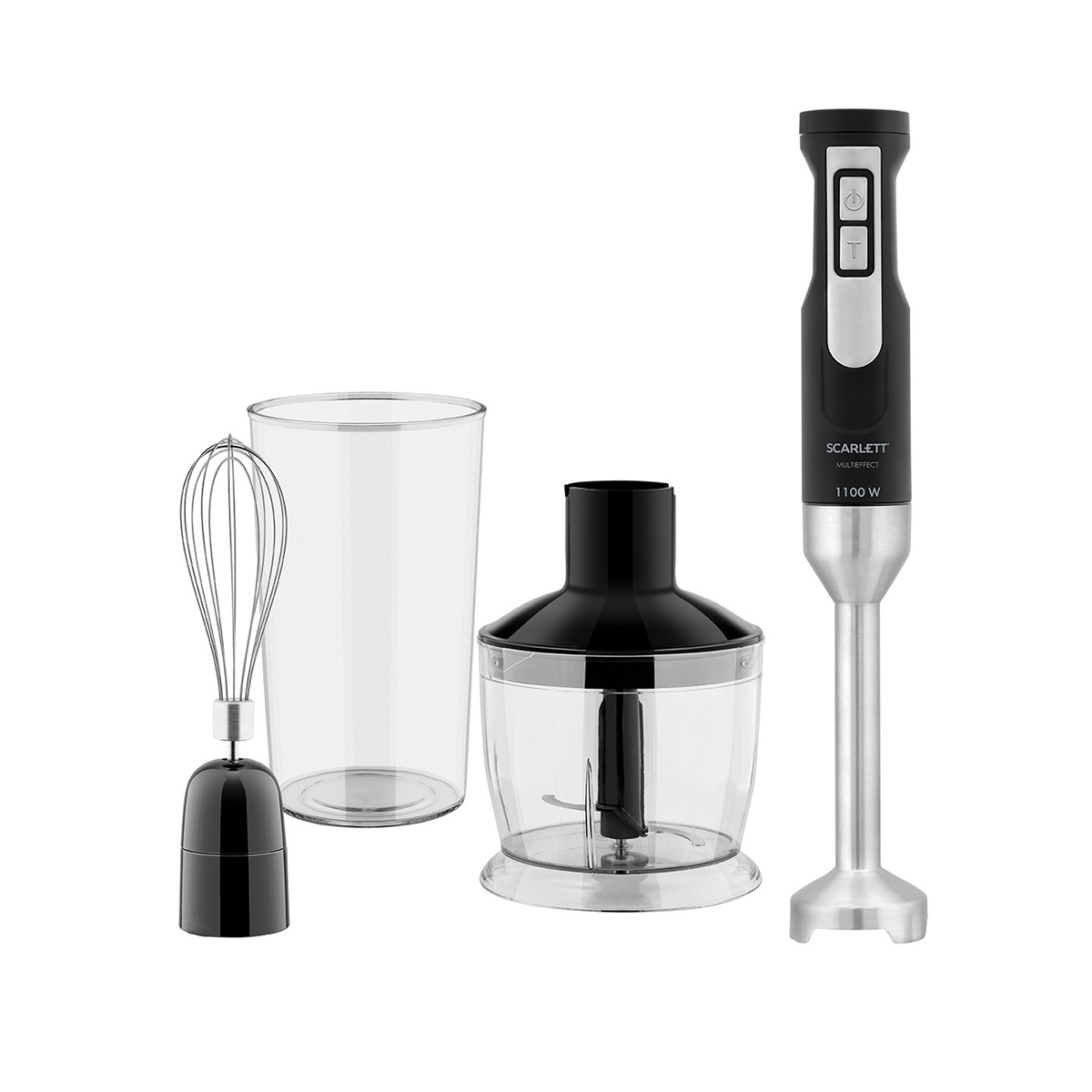 Блендер погружной sc-hb42f61  1100 вт, 25 скоростей (измельчитель, стакан, венчик) (1/8) "scarlett"