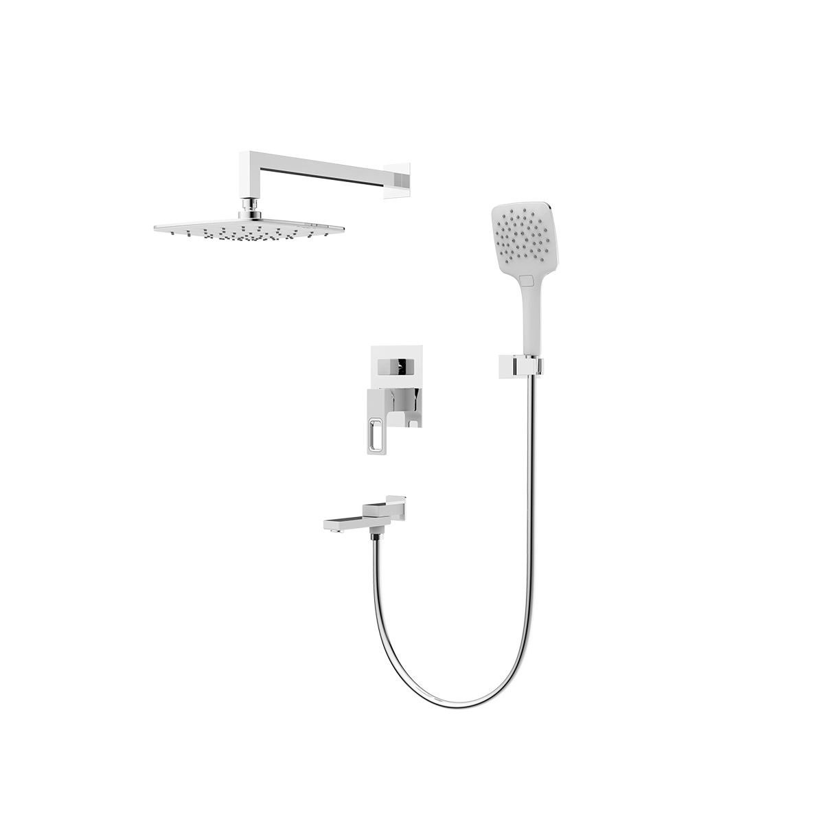 Душевая система g7117-8 встраиваемая (смеситель, верхн. душ, лейка, шланг), белый/хром (1/4) "gappo"