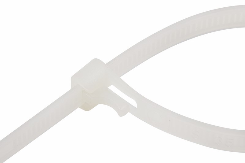 Хомуты нейлон многоразовые 7,5 х 200 мм (набор 100 шт.) белые (1/10/60) "rexant" 07-0209