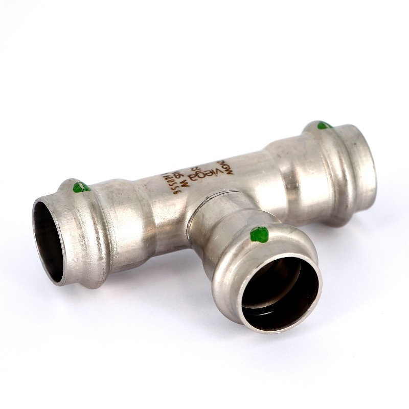 Тройник пресс 22 нержавеющая сталь Sanpress Inox VIEGA