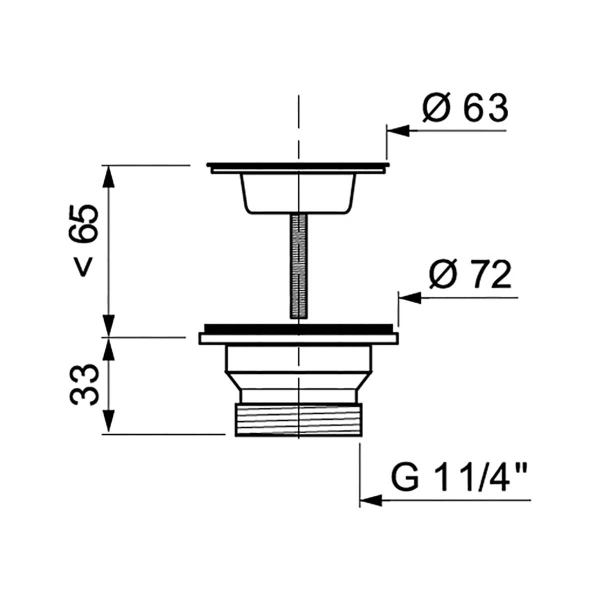 Выпуск с нерж. чашкой 63 мм (1/100) "wirquin"